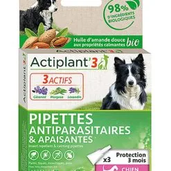 ActiPlant'3 - Pipettes Antiparasitaires Et Apaisantes Bio Pour Chien De Moyenne Taille - X3