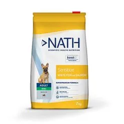 Nath - Croquettes Mini Adult Sensitive Au Poisson Et Saumon Pour Chien - 7Kg
