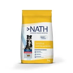 Nath - Croquettes Medium/Maxi Adult Sensitive Au Poisson Et Saumon Pour Chien - 3Kg