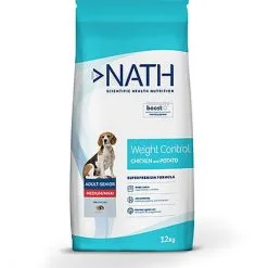 Nath - Croquettes Medium/Maxi Adult Weight Control Au Poulet Pour Chien - 12Kg