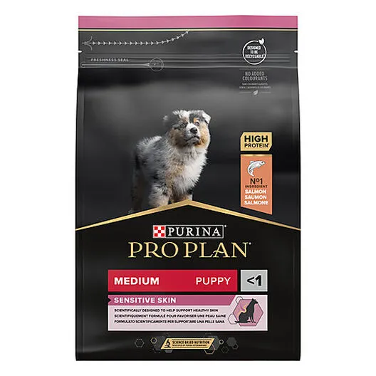 Pro Plan - Croquettes OPTIDERMA Medium Sensitive Skin Saumon Pour Chiot - 3Kg 3 Pro Plan - Croquettes OPTIDERMA Medium Sensitive Skin Saumon Pour Chiot - 3Kg